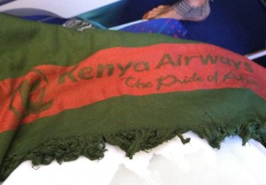 a green and red blanket with a red and green logo
