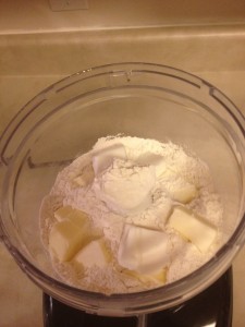 a bowl of flour and butter