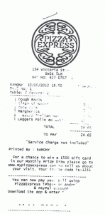 a receipt with a logo