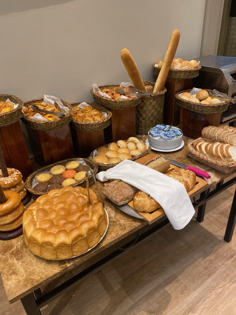 a table with different types of bread