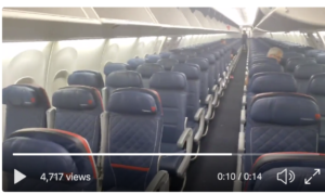 a video screen capture of an airplane