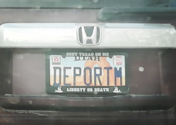a license plate on a car