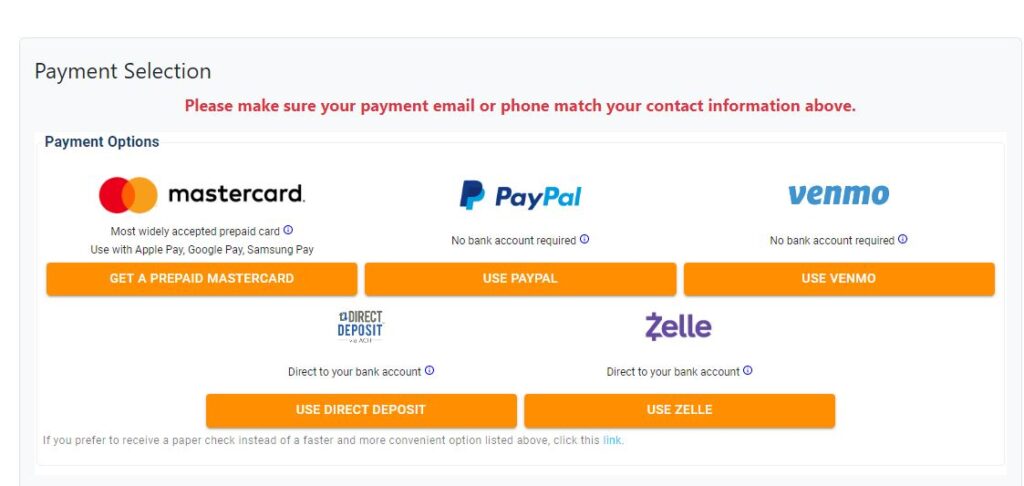 a screenshot of a contactless payment